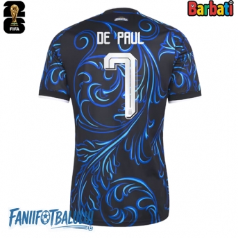 Argentina Rodrigo De Paul #7 Tricou Fotbal Replică Mondial 2026 Barbati Deplasare